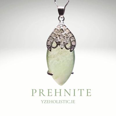 Green Prehnite Crystal Pendant Necklace