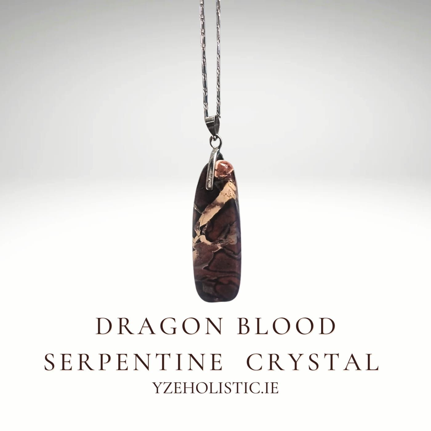 Dragon&#39;s Blood Serpentine Crystal Pendant Necklace