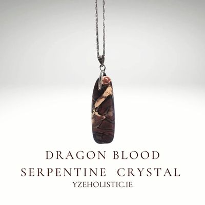 Dragon&#39;s Blood Serpentine Crystal Pendant Necklace