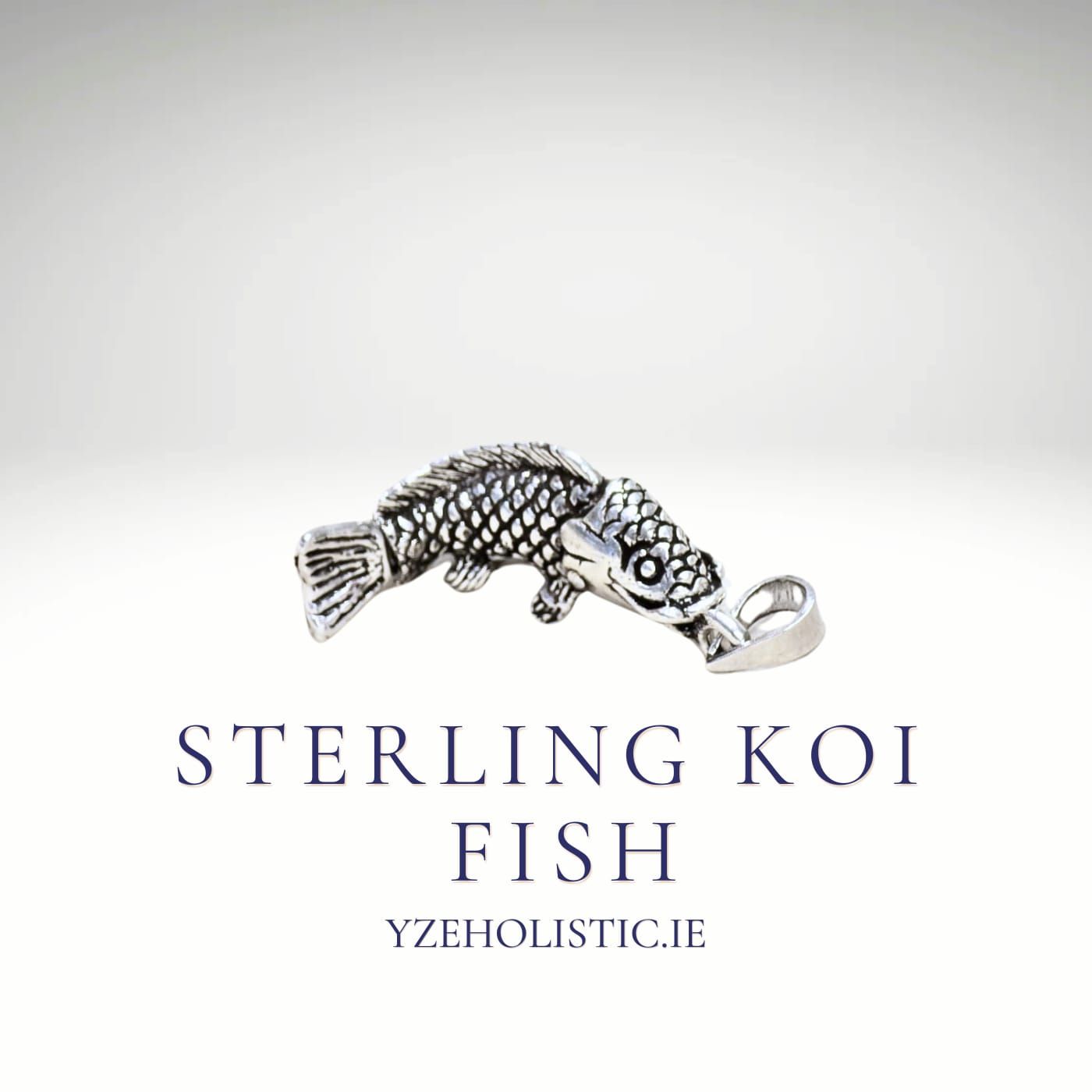 Sterling Koi Fish Pendant Necklace 925 Solid Silver 
