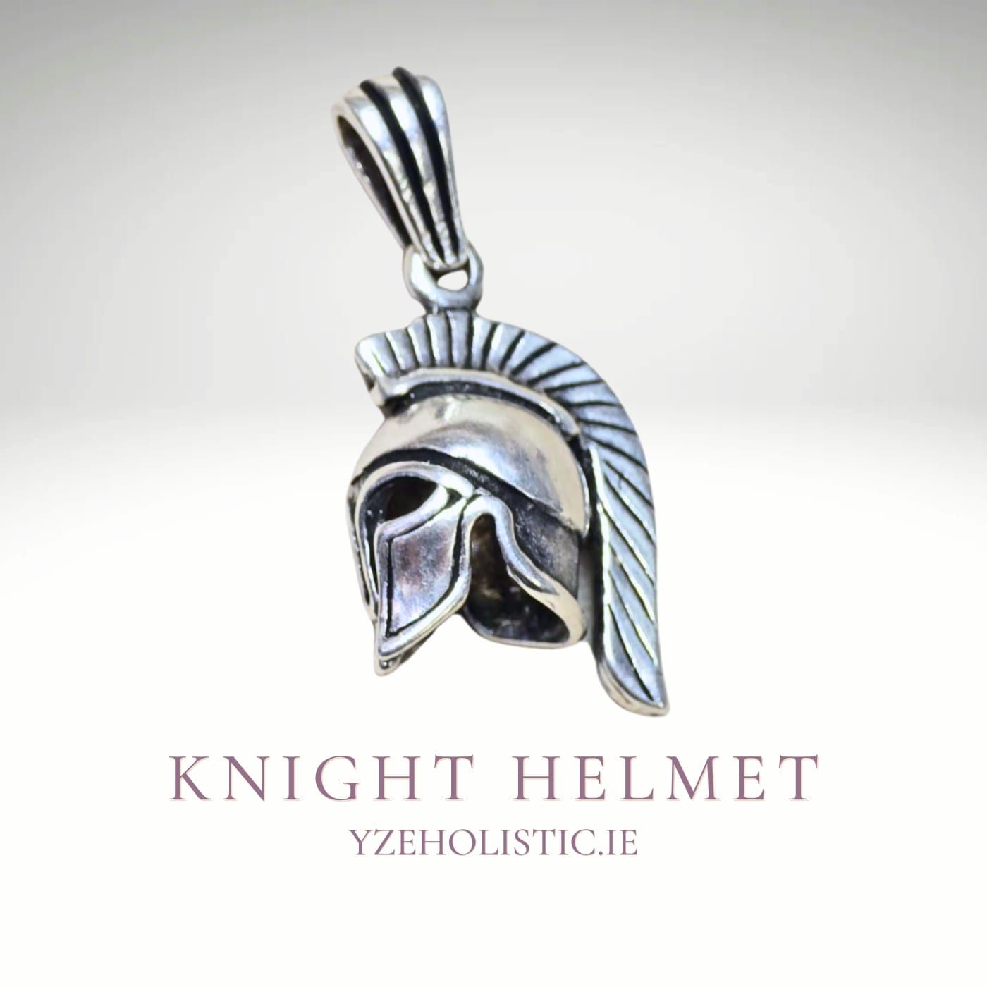 Knight Helmet Pendant Necklace 925 Sterling Silver 