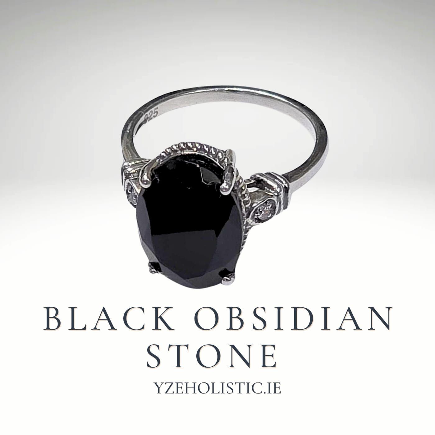 Black Obsidian Natural Stone Ring