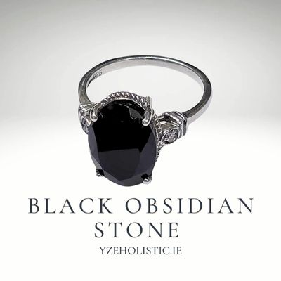 Black Obsidian Natural Stone Ring