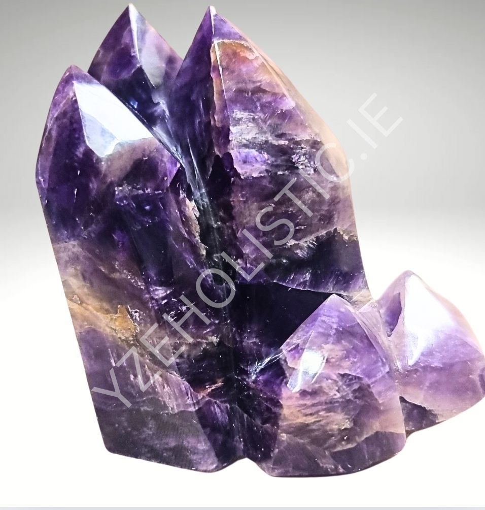 Amethyst Point Healing Crystal Wand Faceted Prism Tower Large 