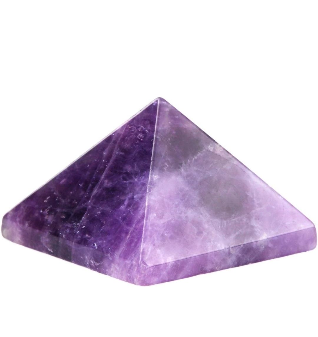 Amethyst Crystal Pyramid Natural Stone Positive Energy Reiki Protection Crystal Pyramid