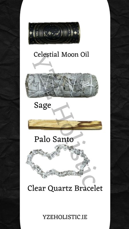 SMUDGING GIFT SET &quot;CELESTIAL MOON&quot; - SELF ESTEEM &amp; CLEANSING GIFT BOX 