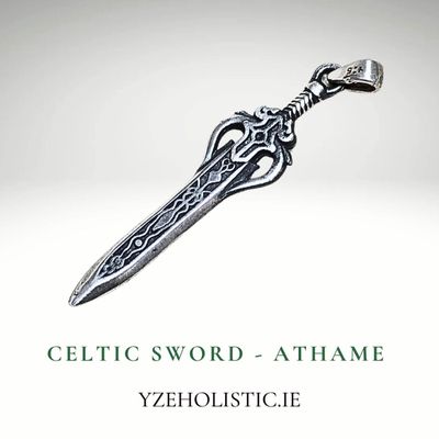 Wiccan Celtic Athame Pendant Necklace 925 Sterling Silver 