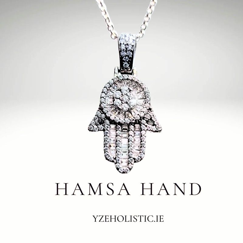 HAMSA HAND PENDANT NECKLACE JEWELLERY 925 STERLING SILVER 
