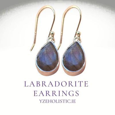 Labradorite 925 Sterling Silver Crystal Earrings