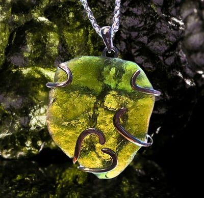 Moldavite Crystal Necklace Pendant