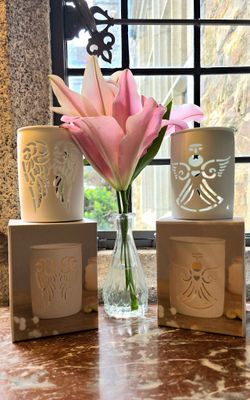 OIL WAX BURNER WHITE ANGEL CERAMIC TEA LIGHT
