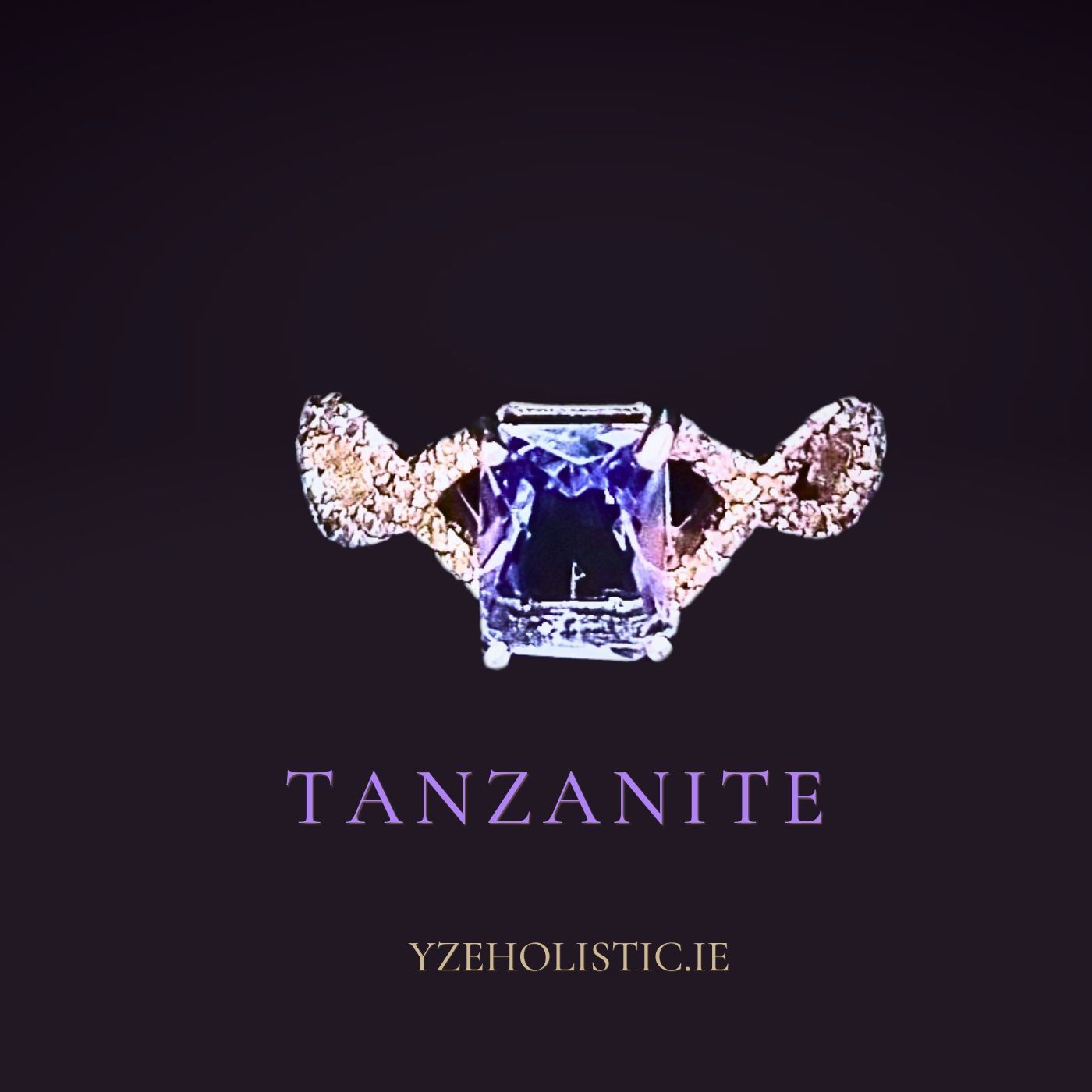 Tanzanite Crystal Ring 925 Sterling Silver 