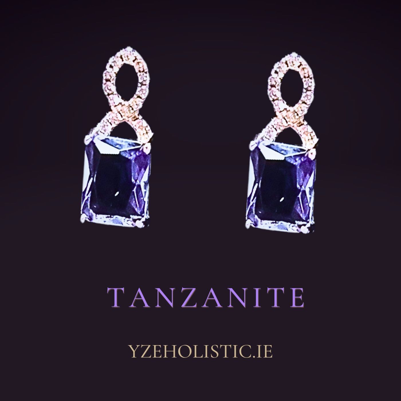 Tanzanite Crystal Earrings Sterling Silver 
