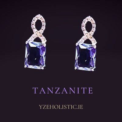 Tanzanite Crystal Earrings Sterling Silver 