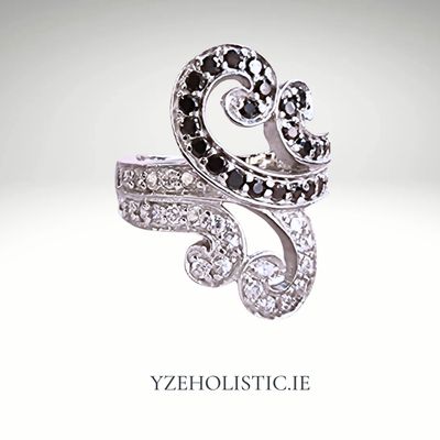 Obsidian Snake Shake 925 Sterling Silver Ring