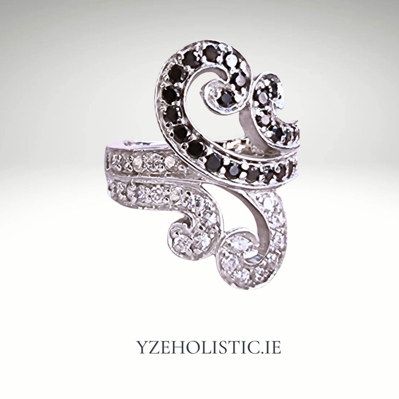 Obsidian Snake Shake 925 Sterling Silver Ring