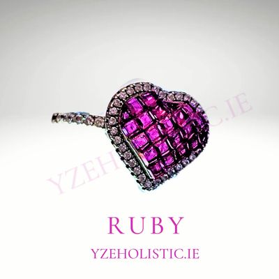 Ruby Crystal Ring Fuchsia Colour Natural Gemtone Ring 925 Sterling Silver