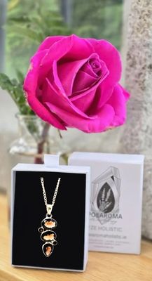 Smoky Quartz Crystal Natural Stone 925 Sterling Silver Pendant Necklace