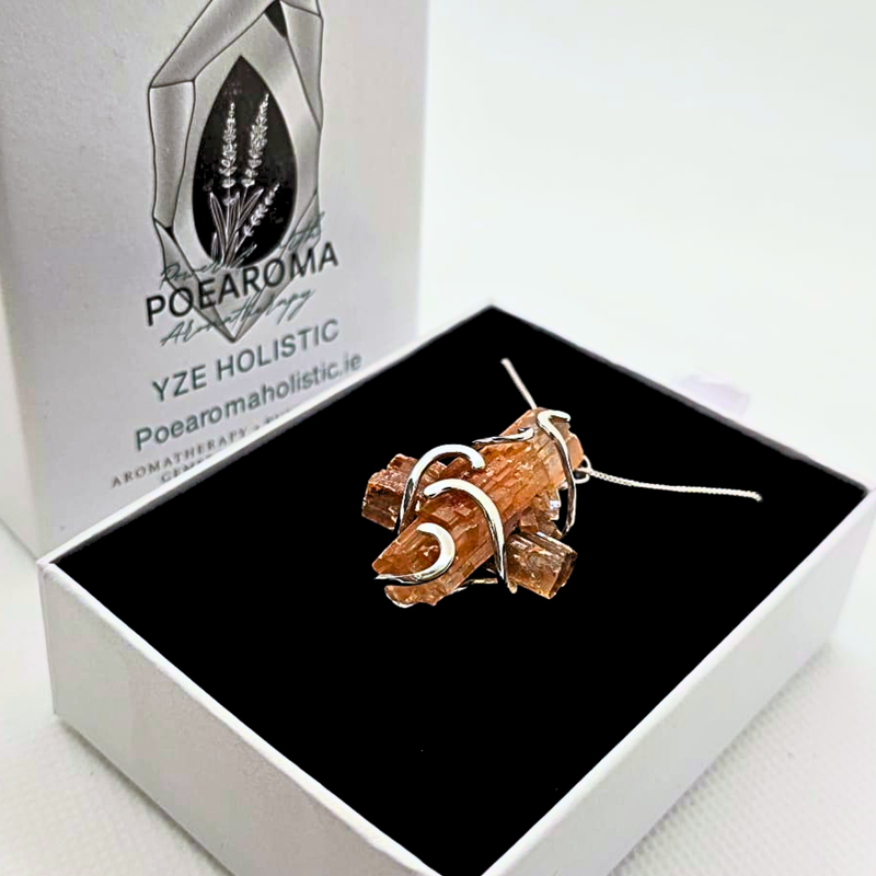 Heloxahon Aragonite Cluster 925 Sterling Silver Pendant Necklace
