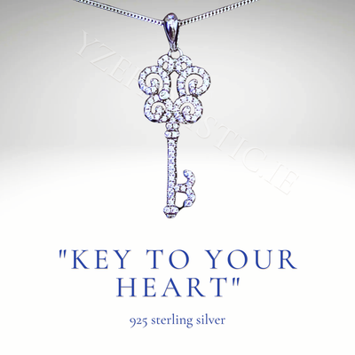Silver &#39;Key To Your Heart&#39; 925 Sterling Silver Pendant Necklace
