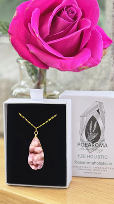 Grape Agate Pink Hue Quartz Crystal Geode Pendant Necklace