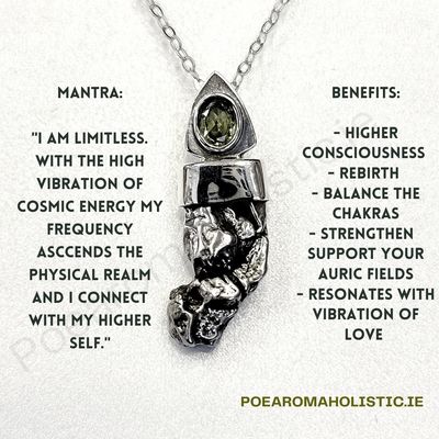 Meteorite Campo Del Cielo Genuine Moldavite Crystal 925 Sterling Silver Necklace Pendant &amp; Earrings Natural Stone Jewellery Set