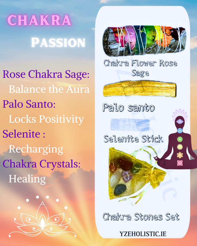 SMUDGING GIFT SET  "CHAKRA PASSION" -  BALANCE THE AURA 