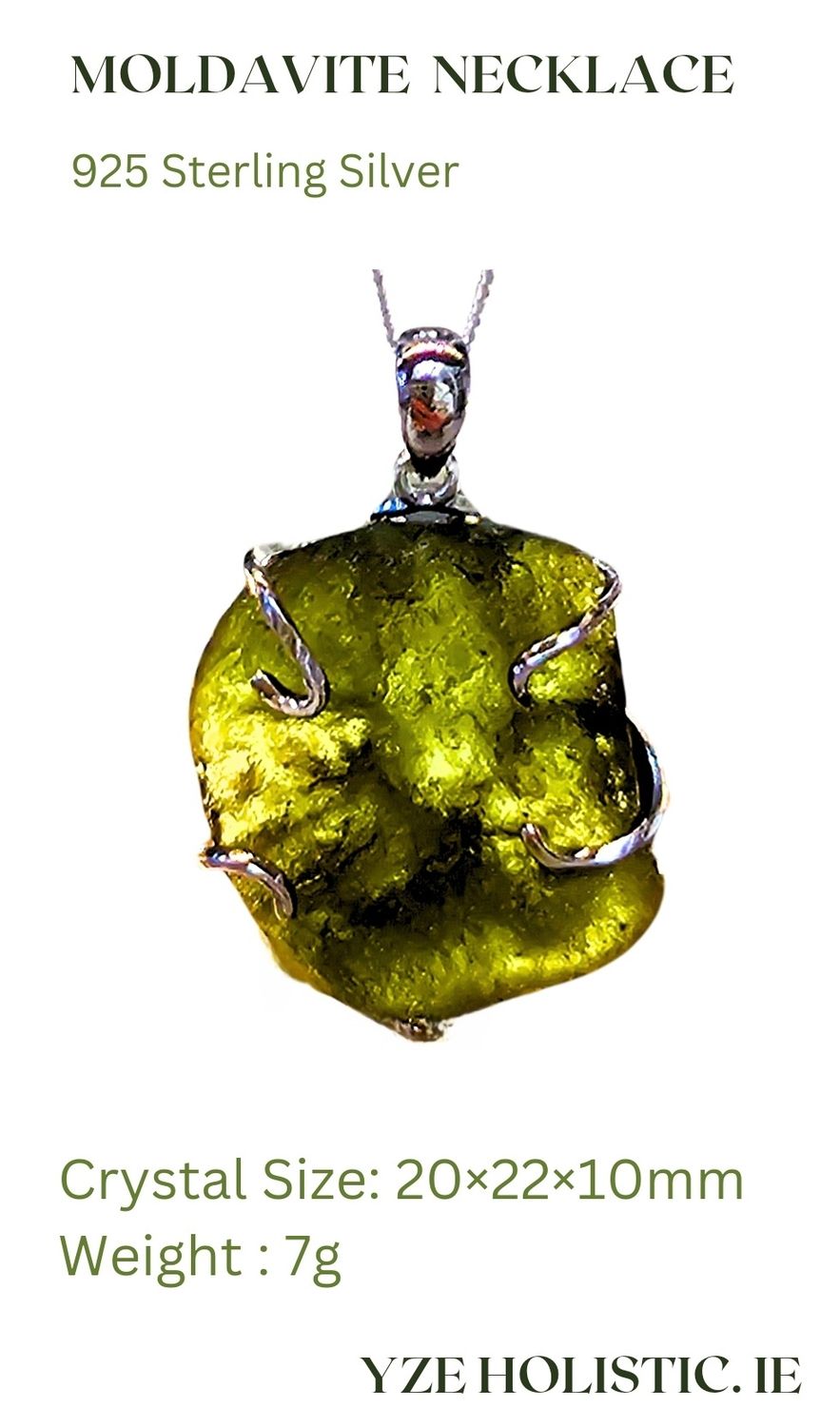 Moldavite Crystal Necklace Pendant Rough Real