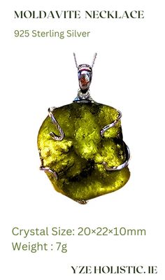 Moldavite Crystal Necklace Pendant Rough Real
