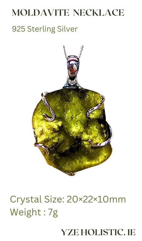 Moldavite Crystal Necklace Pendant Rough Real