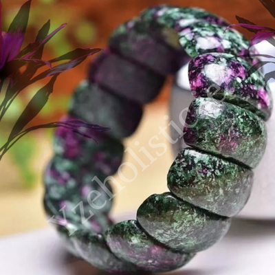 Ruby in Zoisite Natral Stone Crystal Bracelet ±15mm