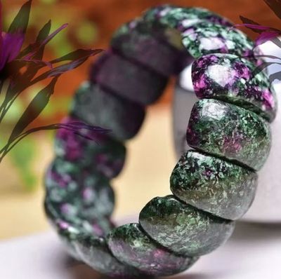 Ruby in Zoisite Natral Stone Bracelet ±15mm