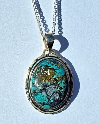 Turquoise Pendant Necklace 925 Sterling Silver