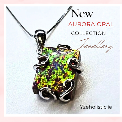Aurora Opal Cabochon Crystal 925 Sterling Silver Pendant Necklace Multicolour 