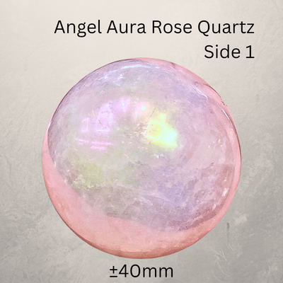 ANGEL AURA ROSE QUARTZ CRYSTAL SPHERE - Unconditional Love crystal 40mm