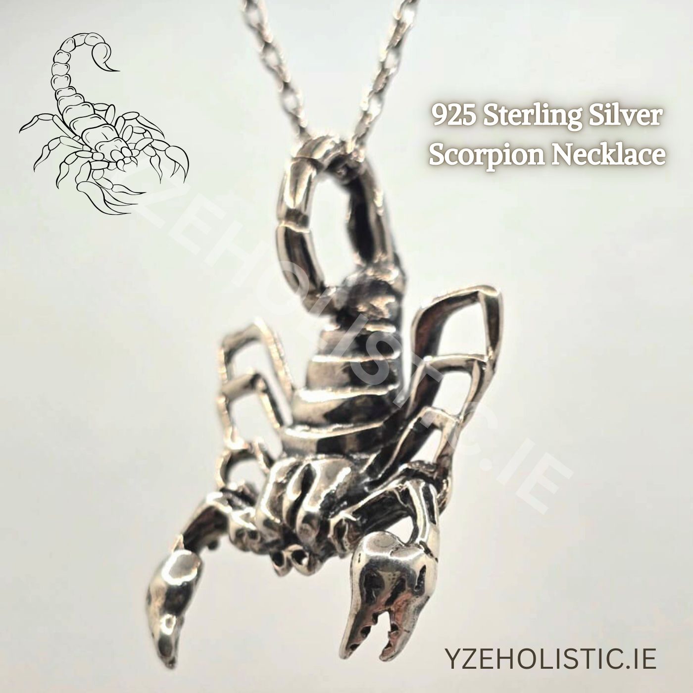 Retro Dynamic Scorpio 925 Sterling Silver Pendant Necklace