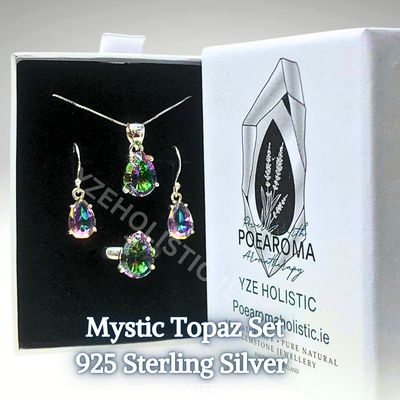 Mystic Topaz Gemstone 925 Sterling Silver Set