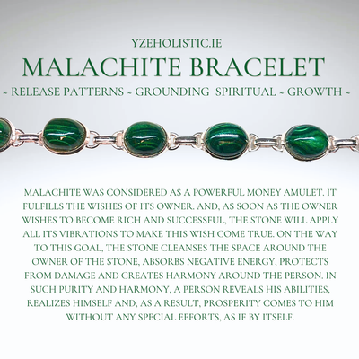 Malachite Natural Stone 925 Sterling Silver Bracelet