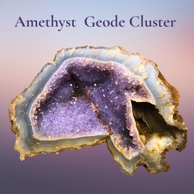 Amethyst Geode Cluster free form - deep purple 
