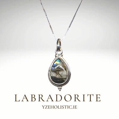 Labradorite Natural Stone Necklace 925 Sterling Silver