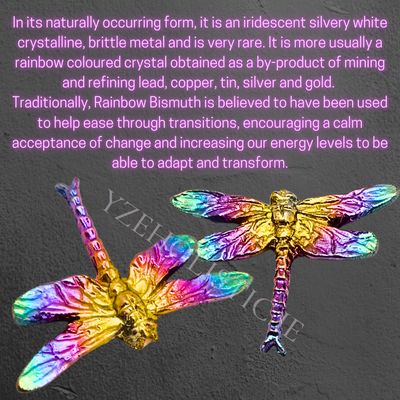 Dragonfly Bismuth Crystal Carving Rainbow Multicolour