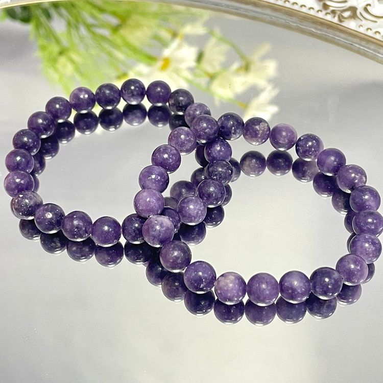 Lepidolite Natural Stone Bracelet Rich Purple ±8mm