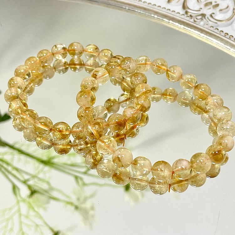 Citrine Natural Stone Bead Bracelet ±6mm