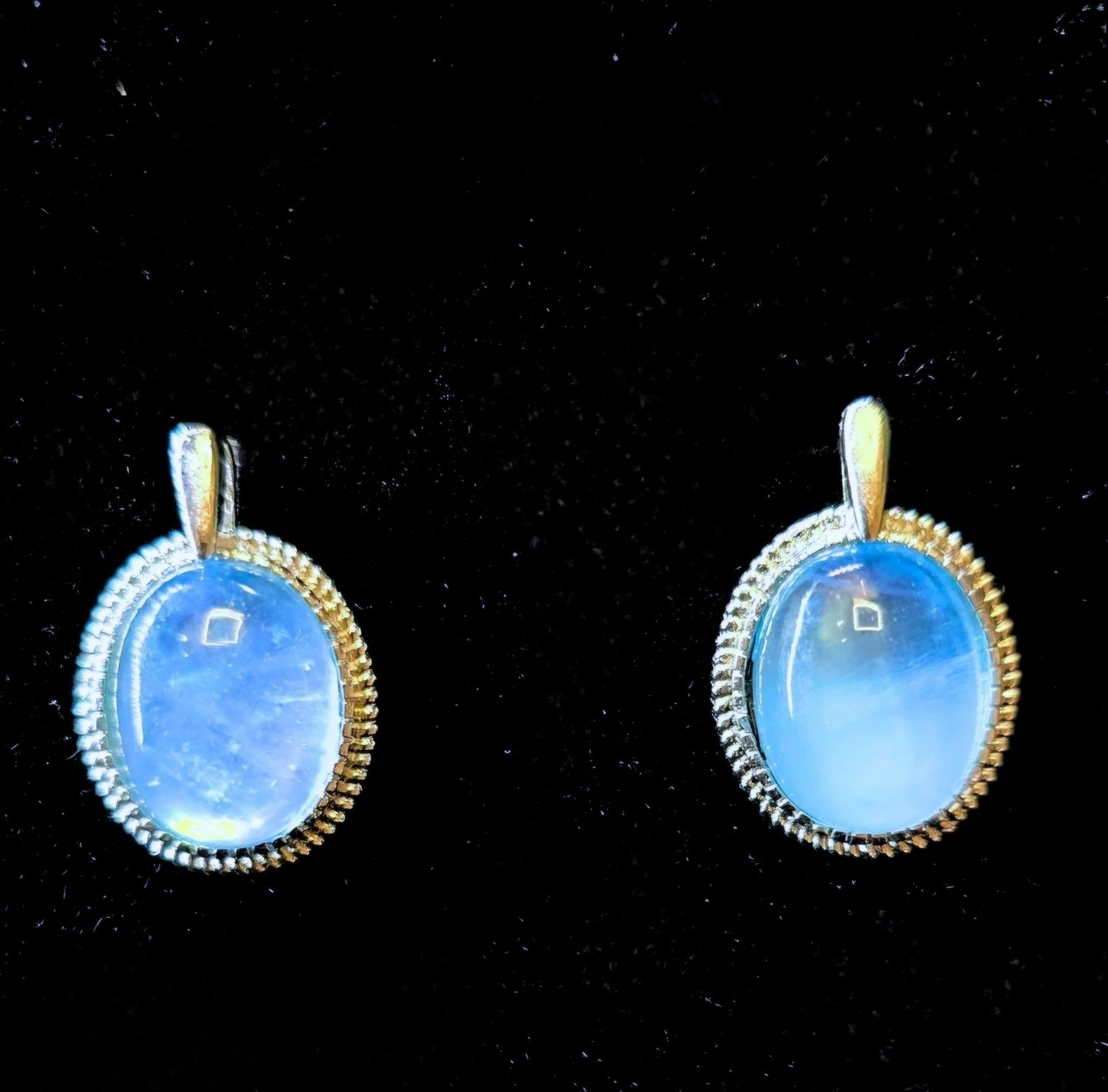 AQUAMARINE CRYSTAL EARRINGS 925 Sterling Silver 