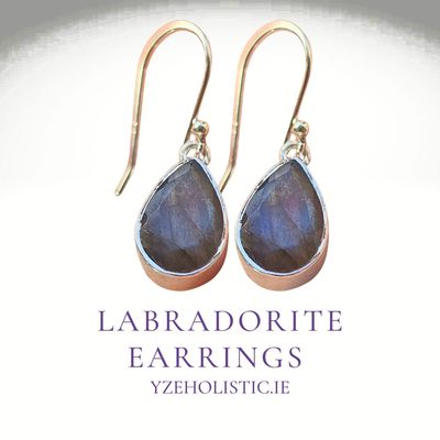 Labradorite Natural Stone Earrings 925 Sterling Silver
