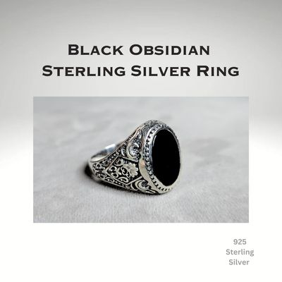 Black Obsidian 925 Sterling Silver Ring