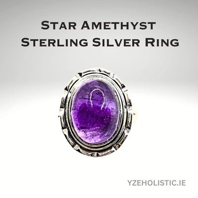 Amethyst Crystal 925 Sterling Silver Ring Small