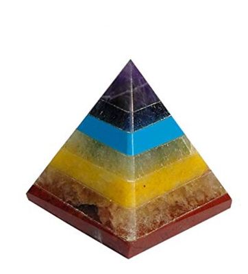 Chakra Pyramid Natural Stone Carving Crystal Ornament 
