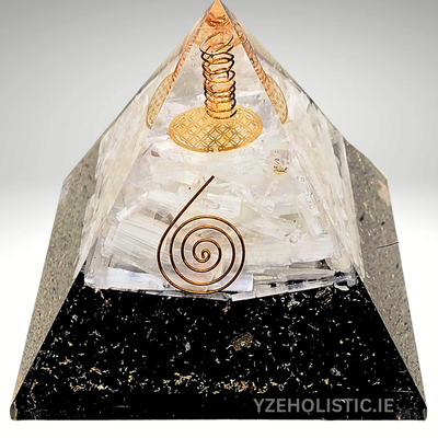 Pyramid Tourmaline and Selenite Orgone All level protection XLarge 