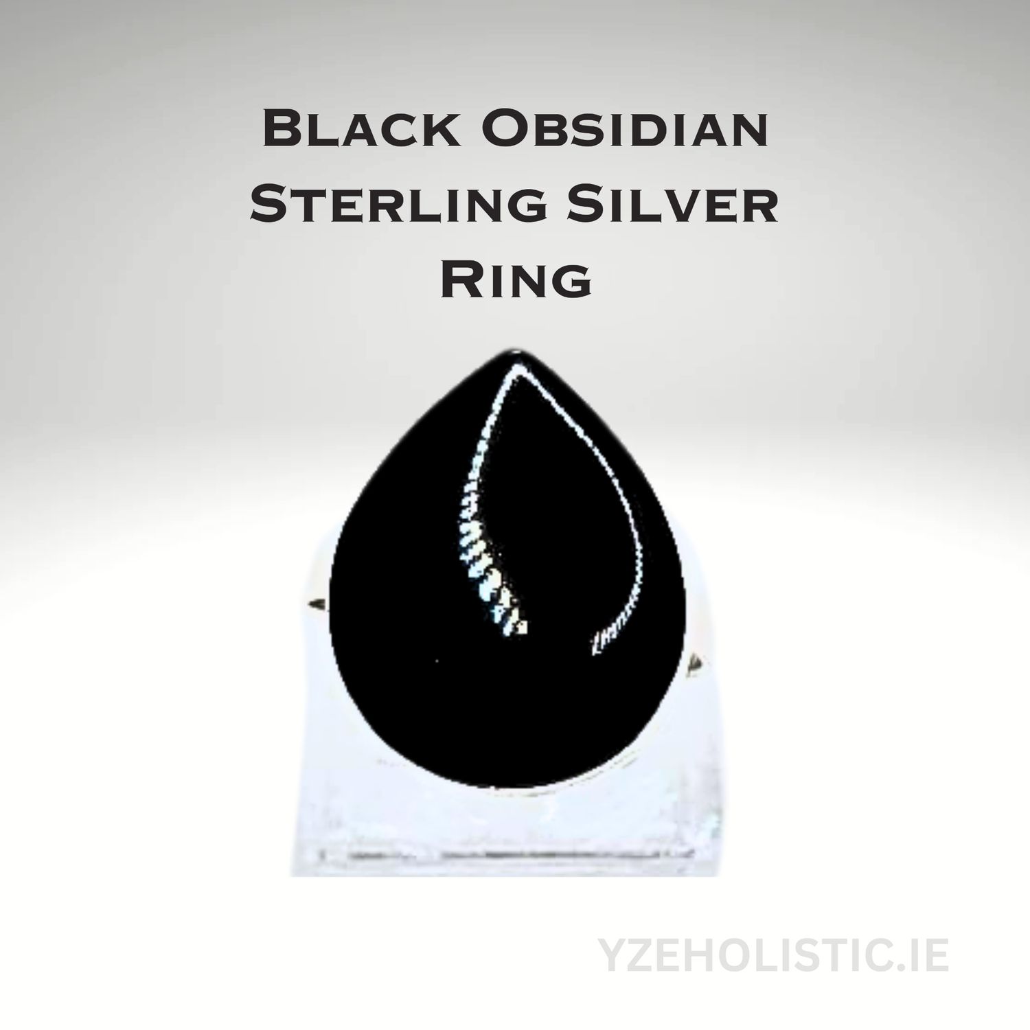 Black Obsidian Ring - 925 Sterling Silver Natural Stone Ring